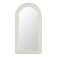 Hobro - Grand miroir arche blanc effet granuleux 99x190