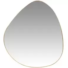 Judi - Miroir organique en métal doré 42x42