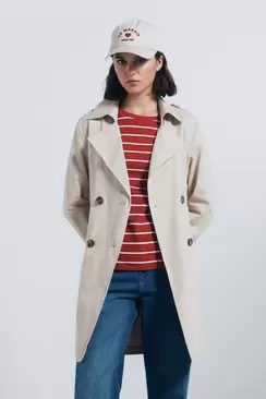 Trench-coat boutonné avec ceinture