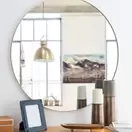 CLEMENT - Miroir rond en métal doré D90