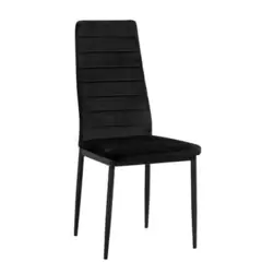 Chaise de salle &agrave; manger Rowin - tissu noir
