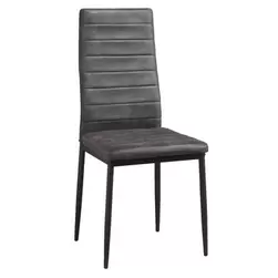 Chaise de salle &agrave; manger Rowin - tissu - couleur anthracite