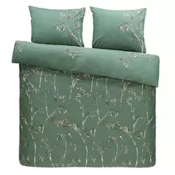 Comfort parure de couette Muriel - verte - 240x200/220 cm