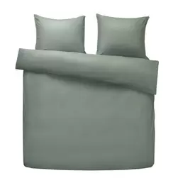 Comfort parure de couette Jorrit unie - verte - 200x200/220 cm