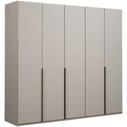 Garde-robe Milaan 5 portes - couleur caillou - 236x225x58 cm