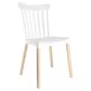 Chaise Lida blanche avec pieds en bois naturel x2