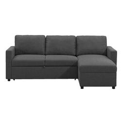 Canap&eacute; convertible Turijn avec espace de rangement - anthracite - 82x215x145 cm