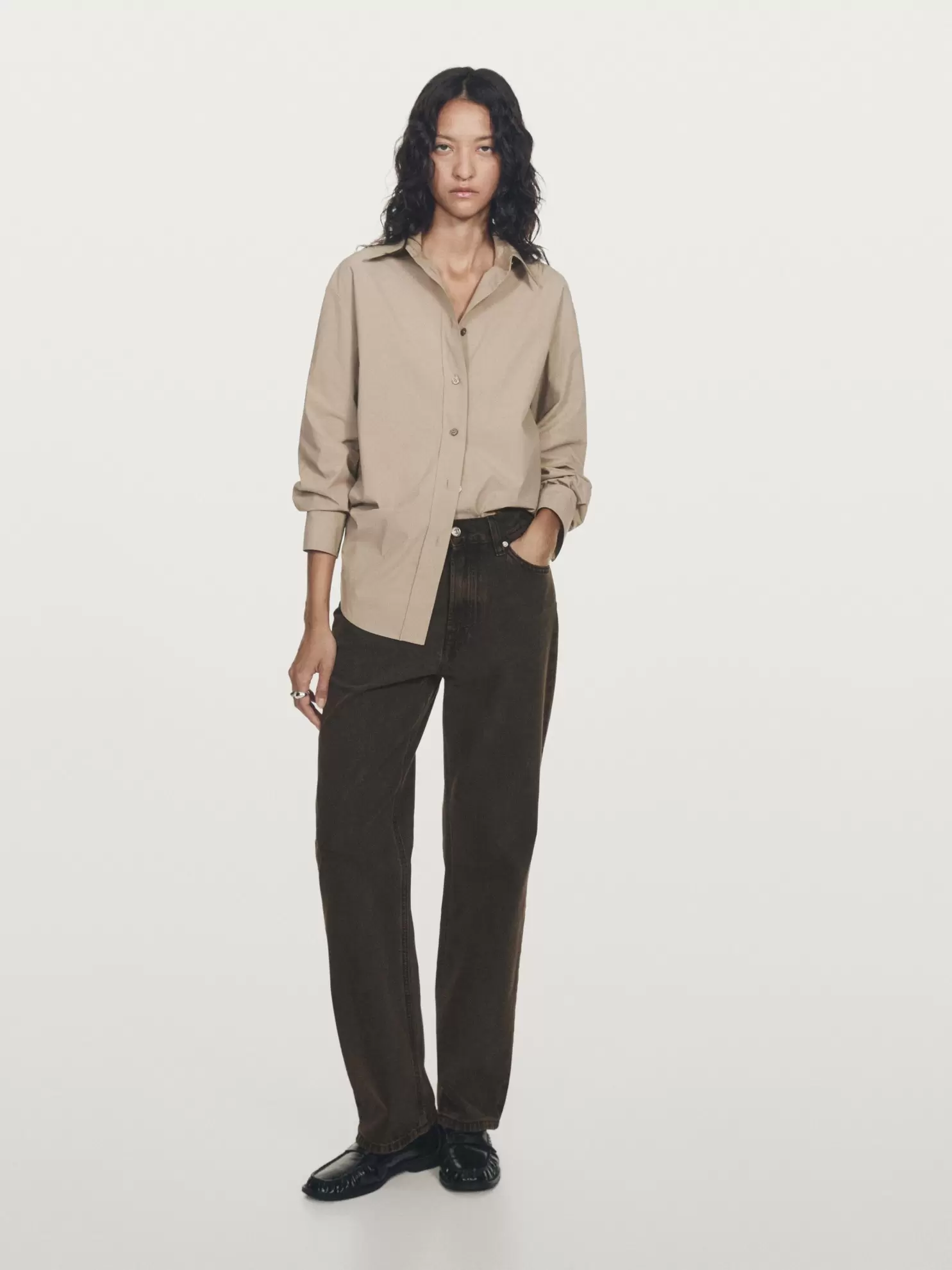 Jean straight taille haute