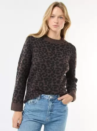 Pull léopard col rond