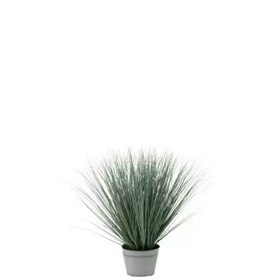 J-Line 2737 Grassen In Pot Metaal Plastiek Blauw/Groen Large