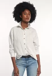 Blouse viscose rayée marron/blanche