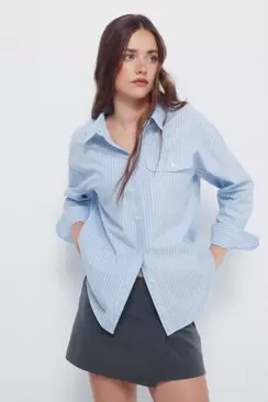 Chemise oversize avec poche plaquée