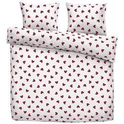 Parure de couette Wies - blanc/rouge- 200x200/220 cm