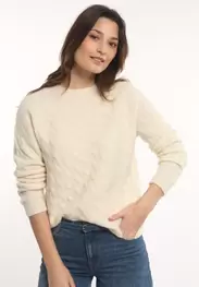 Pull alpaga-pure laine vierge torsadé écru