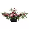 Jardinière lys et oeillet artificiel violet et blanc L73xl27xH47cm