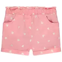 Short en toile imprimé cœurs pour bébé fille