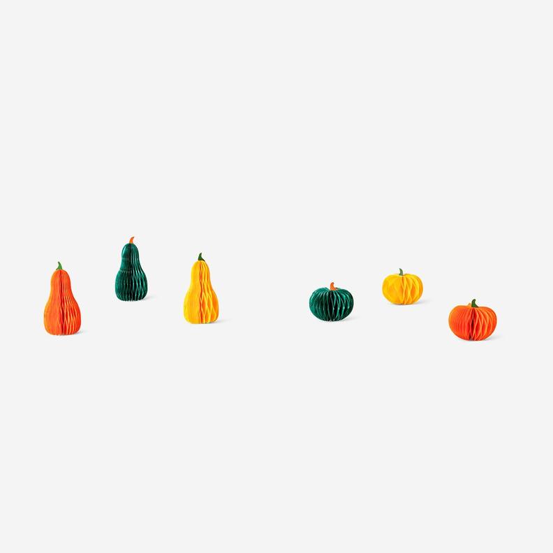 Citrouilles en papier nid d’abeille - 6 pcs