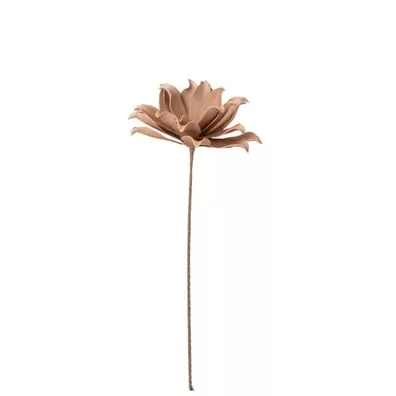 J-Line 32949 Bloem Tak Korte Bladeren 1 Kop Eva Nude Roze - 13 x 13 x 74 cm