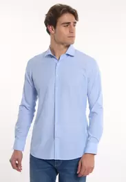 Chemise cintré stretch technique bleue