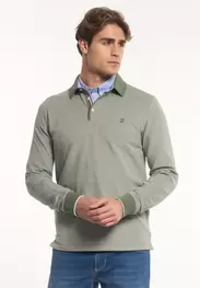 Polo ajusté soyeux piqué dark olive mix