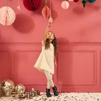 Robe de fête manches courtes à franges pour fille