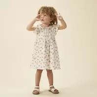 Robe manches courtes imprimé pêches pour bébé fille