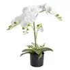 Fleurs artificielles en pot orchidée blanche 4 branches H71cm