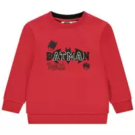Sweat uni en molleton avec print Batman Warner pour garçon