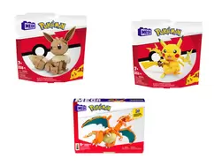 MEGA Kit de construction Pokémon Pikachu, Dracaufeu ou Évoli