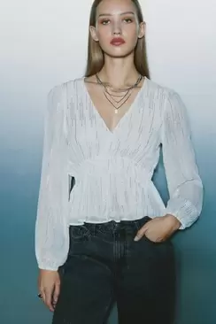 Chemisier en lurex avec ceinture élastique