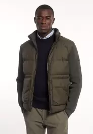 Blouson matelassé horizontal en néoprène tricoté ski moss