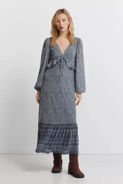 Robe midi à volant