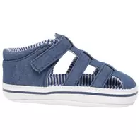 Sandales velcro bleu jean avec doublure à rayures