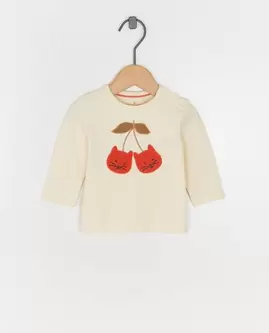 T-shirt à manches longues avec des cerises en éponge