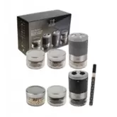 Maestro Bar à Poivres et Bar à Sels Duo Moulins Bois Graphite U'Select 13 Pcs