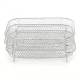 Accessoires Airfryer Grilles de Cuisson Empilables 3 niveaux inox 20X20cm