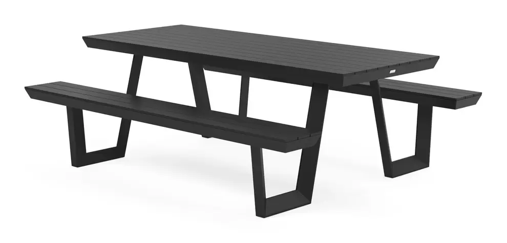 Altura picknicktafel in zwart aluminium - L 220 x B 89 x H 74 cm