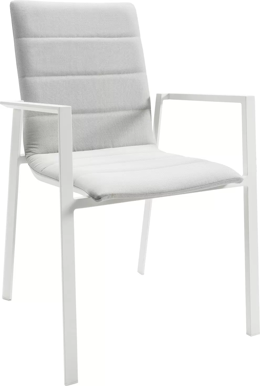 Cirello stapelbare tuinstoel in wit aluminium en grijs luxe comfort textilene
