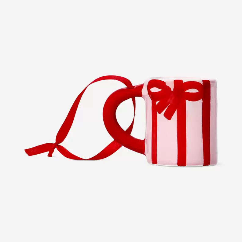 Mini mug rayé avec ornement en forme de noeud