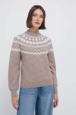 Pull jacquard à bordure en pull