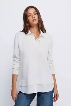 Pull chemise combiné