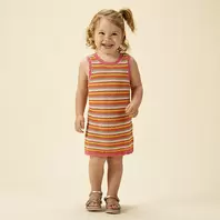 Robe sans manches en crochet rayé pour bébé fille