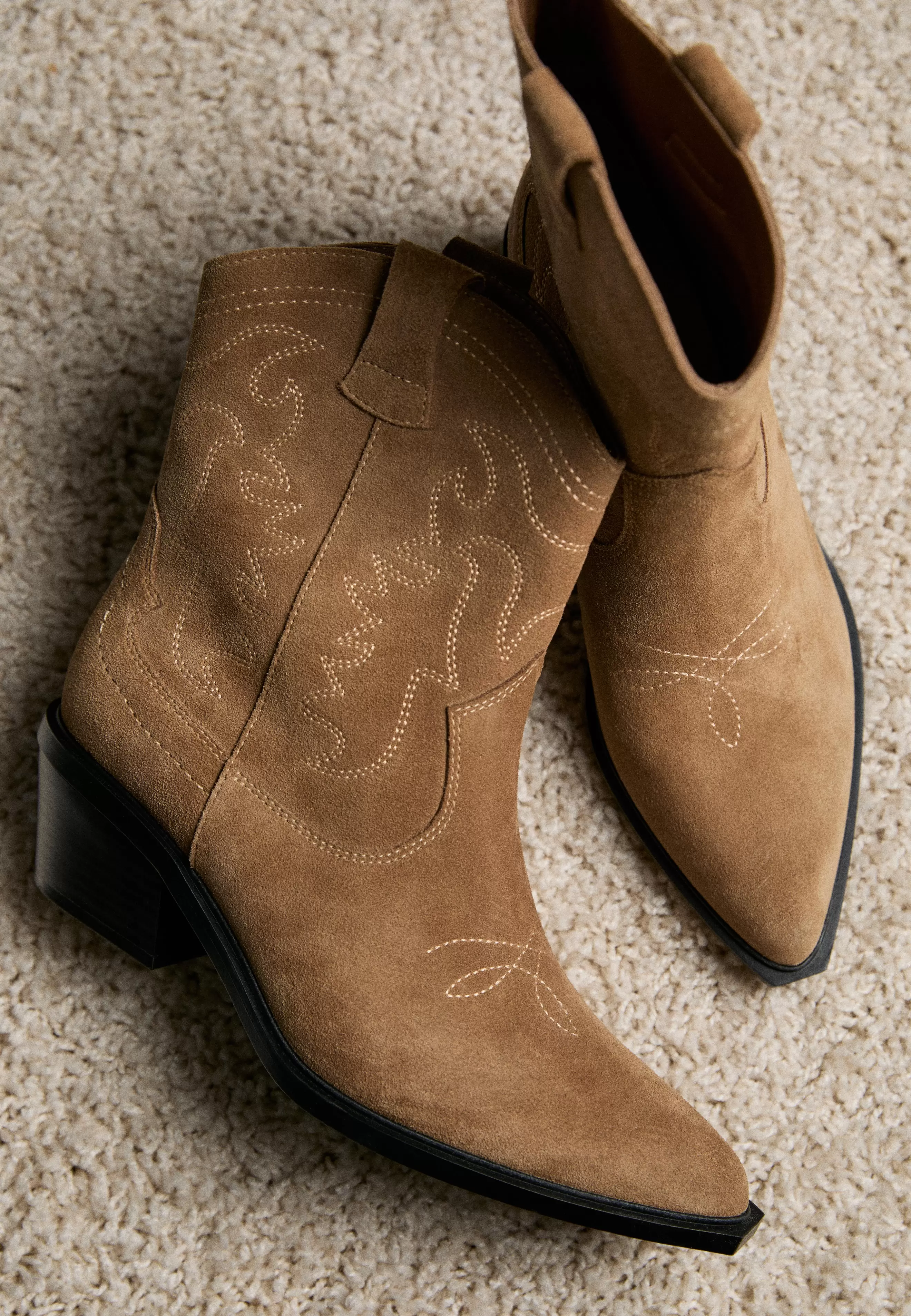 Bottines cowboy en cuir
