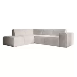 Meubella Canapé d'angle Monet - Beige - Tissu côtelé - Gauche