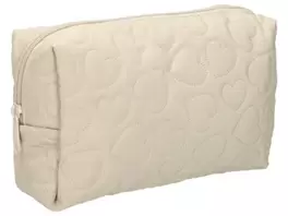 Toilettas gewatteerde hartjes – beige