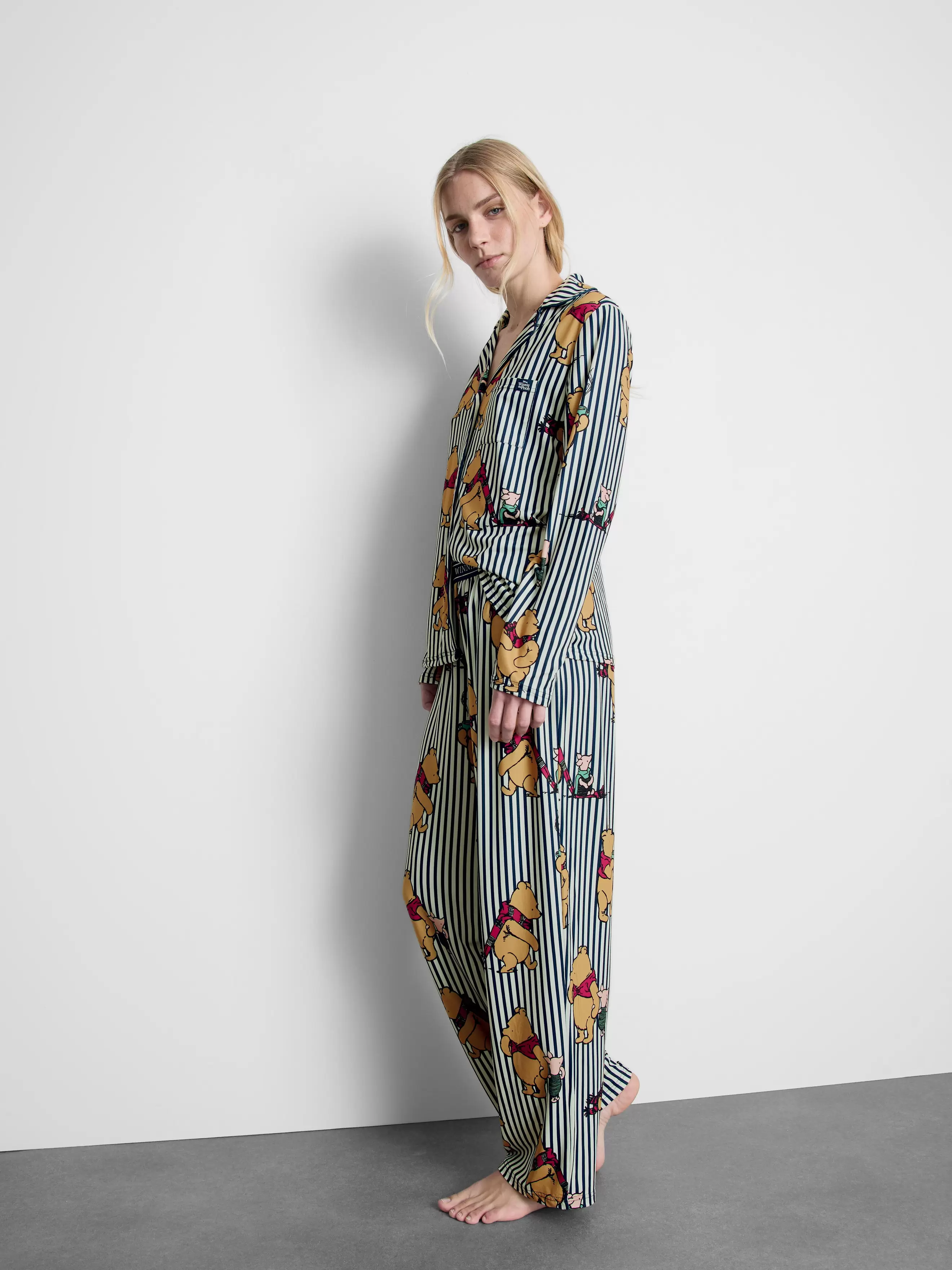 Pyjama boyfriend à rayures Disney Winnie l'ourson