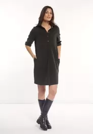 Cotton dress chest pocket khaki