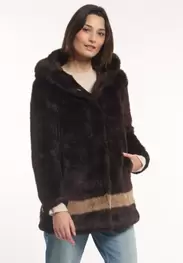 Soft faux-fur jacket brown