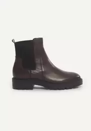 Leather ankle boots dark brown