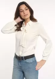 Cotton T-shirt with bow off white